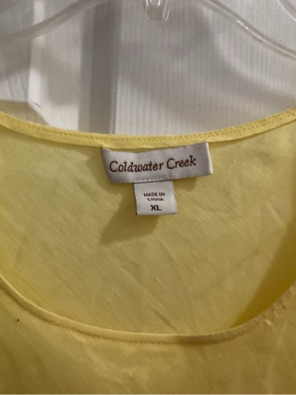 Coldwater Creek Yellow Linen-Blend Cap Sleeve Tunic - Picture 2 of 4